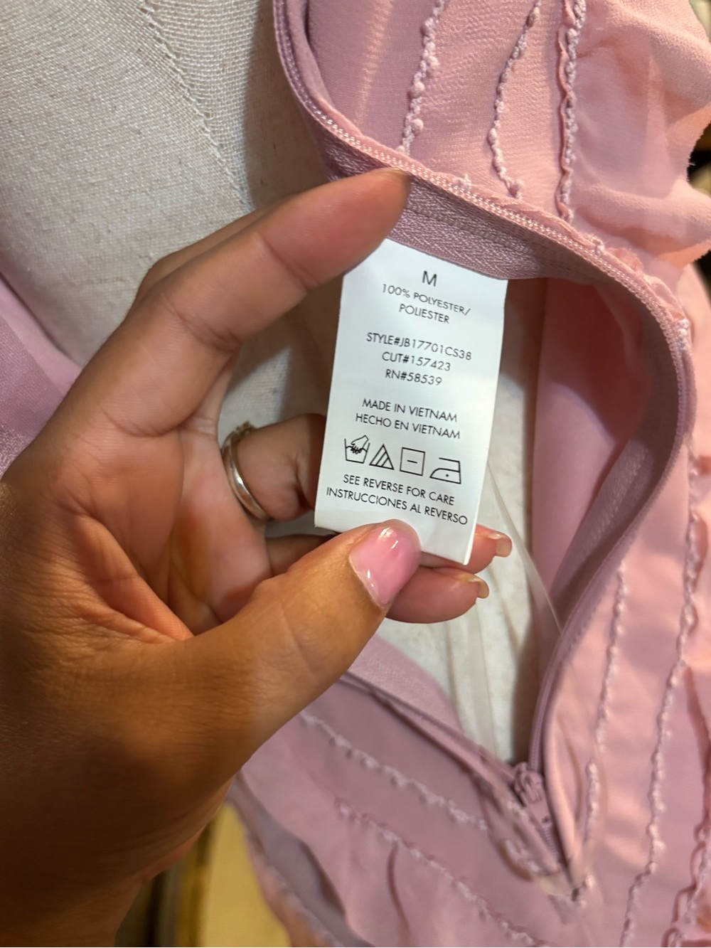 Pink Ruffle Slip Dress - Picture 5 of 5